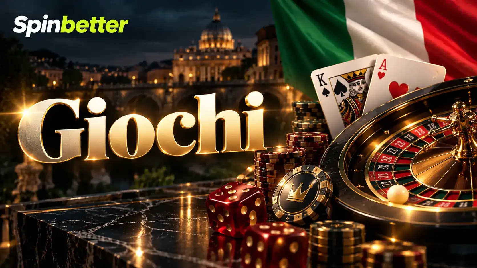 La sala giochi con roulette, carte e fiches
